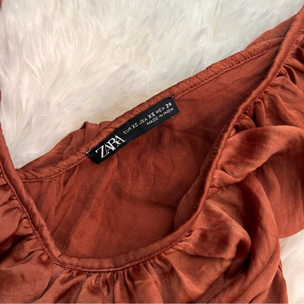 Zara Burnt Orange Wide Leg Jumpsuit - Picture 5 of 5